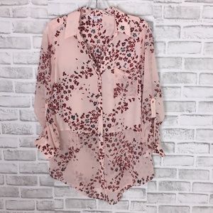 🎄Candies sheer button down blouse SIze L NWOT